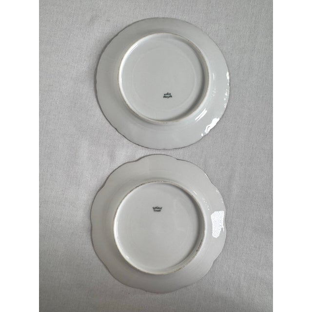 Pair of Antique Haviland French Provencial Floral Porcelain Gold Rimmed Decorative Plates For Sale - Image 11 of 12