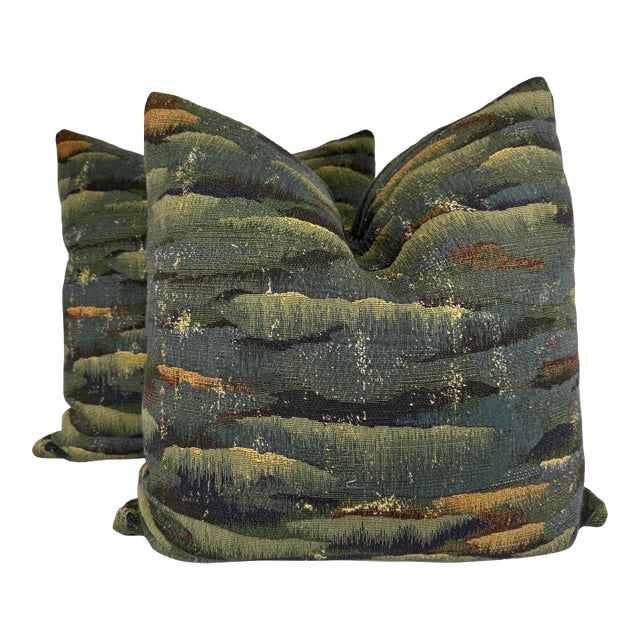 Pierre Frey "Obernai" in Colvert 22" Pillows-a Pair For Sale