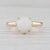 Gold Vintage Woods Round Opal Cabochon Solitaire Ring 14k Yellow Gold Size 6.25 For Sale - Image 8 of 8