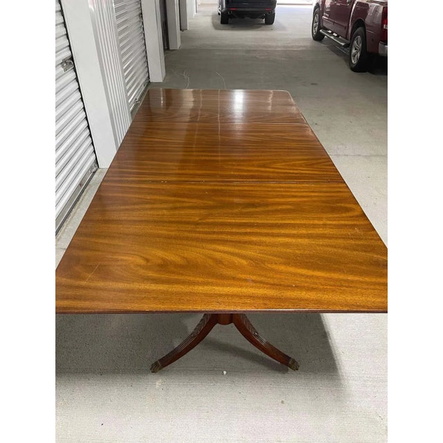 Early 20th Century Regency Style Mahogany Triple Pedestal Dining Table For Sale - Image 10 of 13