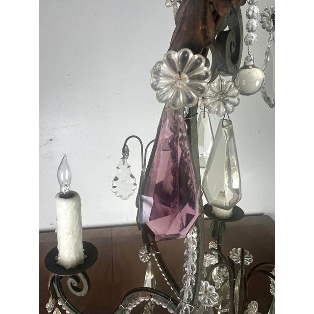 French Crystal Beaded Chandelier C. 1900's For Sale - Image 10 of 12