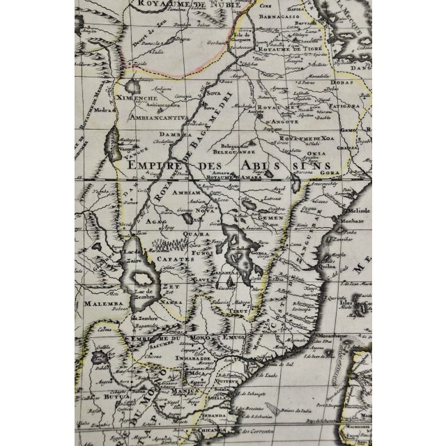 Paper Africa: A Large 17th Century Hand-Colored Map by Sanson and Jaillot For Sale - Image 7 of 9