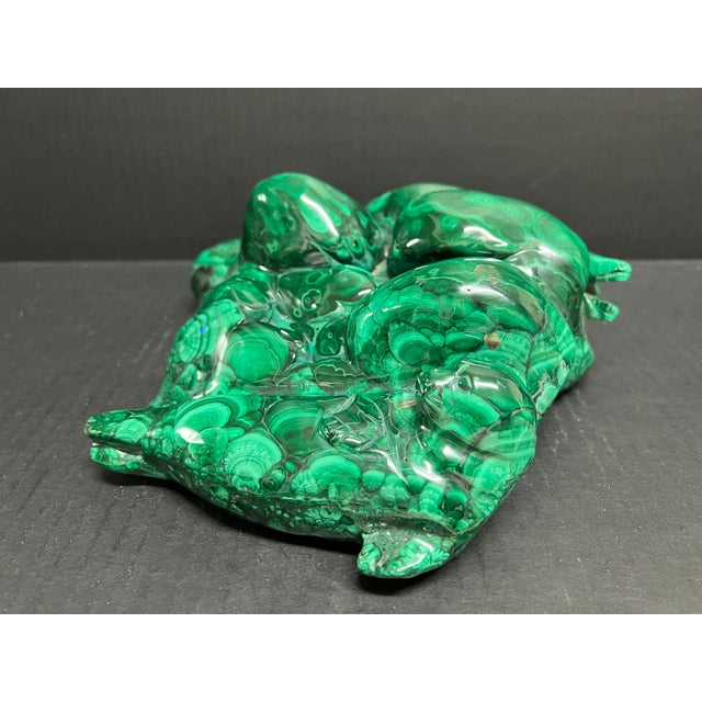 Carved Solid Malachite Stone Animal Sculpture For Sale - Image 4 of 11