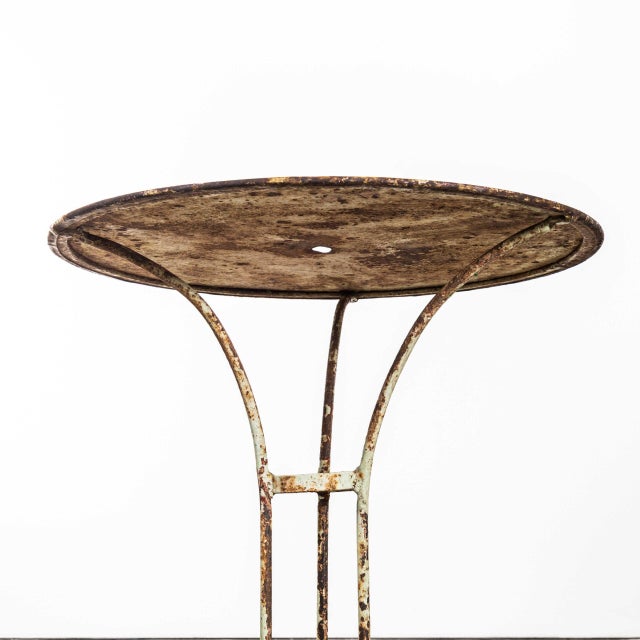 1950s Small French Metal Tripod Base Outdoor Gueridon Table, 1950s For Sale - Image 5 of 8