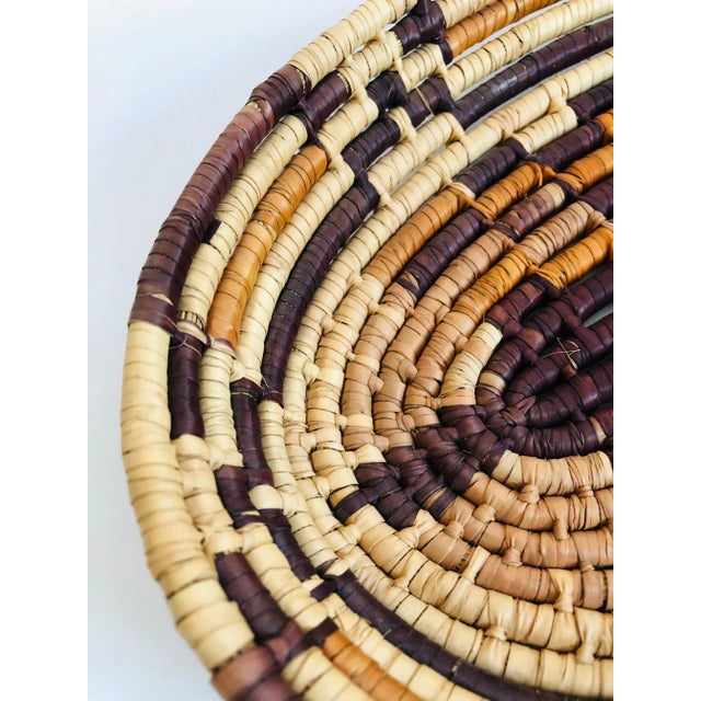Late 20th Century Vintage Woven Oval Butterfly Basket Tray For Sale - Image 5 of 7