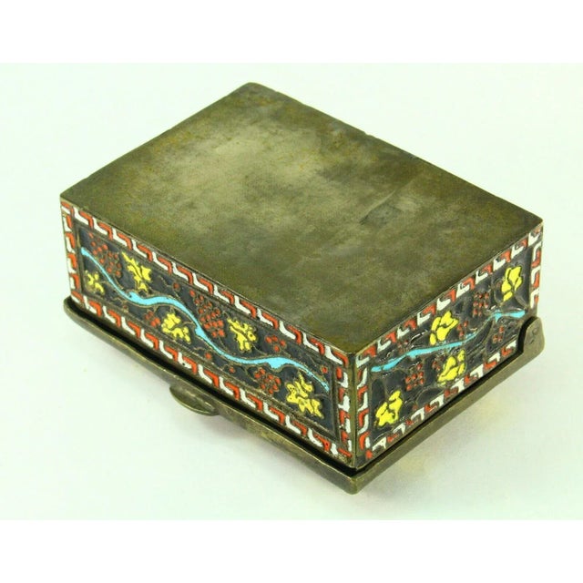 1800's Greek Celled Constantinople Patriarchate Enamel Bronze Box For Sale - Image 9 of 13