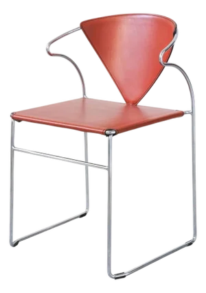 Vintage Chromed Steel and Leather Chairs, 1980s, Set of 4