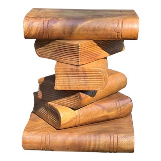 1970s Stacked Book Sculptural Side Table For Sale