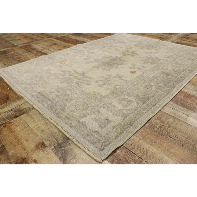 Turkish Oushak Rug - 04'02 X 05'07 For Sale In Dallas - Image 6 of 9