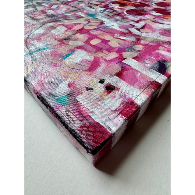 "French Pink" Abstract Acrylic Painting by Paula DeStefanis For Sale - Image 9 of 12