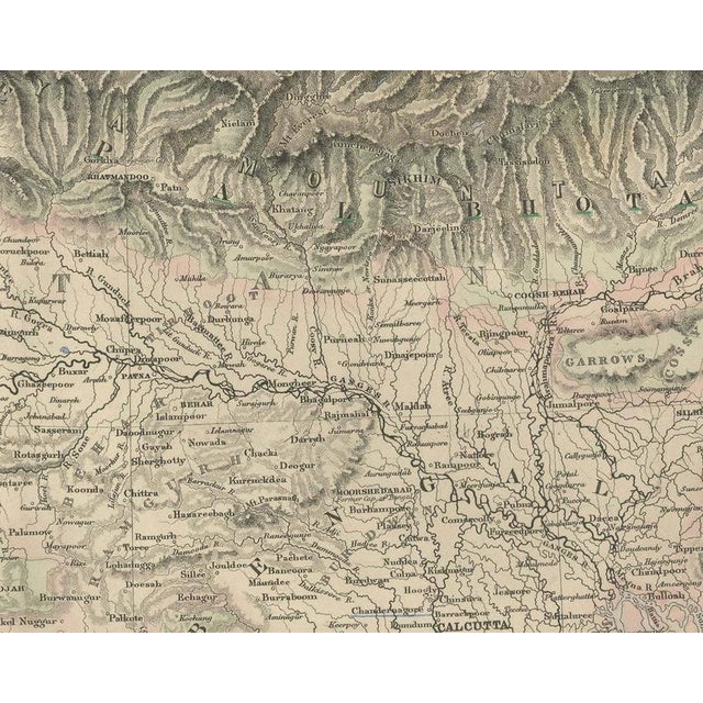 19th Century Antique Map of British India with Ceylon Continuation Inset, 1860 For Sale - Image 5 of 8