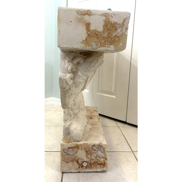 Vintage Neoclassical Style Double Rams Head Console Table For Sale - Image 4 of 16