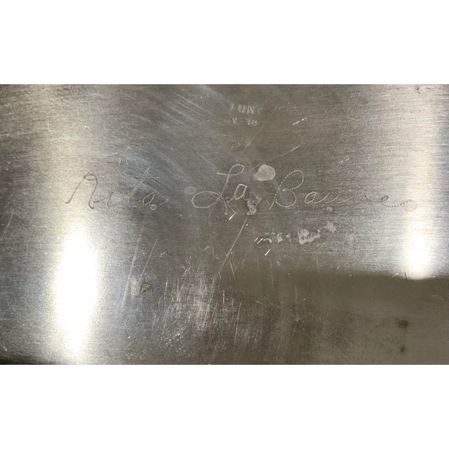 Silver Lunt Silverplate Two‑Compartment Serving Dish v-38, 12” × 9”, Heavy Ornate Floral Divider - Entertaining, Barcart, Palm Beach Regency - See Pics! For Sale - Image 8 of 8