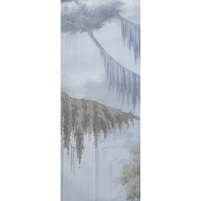 Chinoiserie 36" * H96" * 2ps, Vintage Cedar Forest Wallpaper, Natural Cedar Landscape Wallpaper For Sale - Image 3 of 4