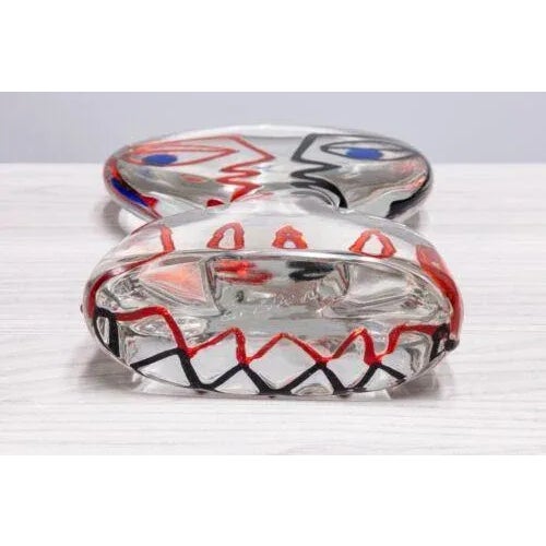 Ermanno Nason Italian Murano Cubist Modern Face Glass Sculpture Signed 1970's For Sale In Detroit - Image 6 of 6