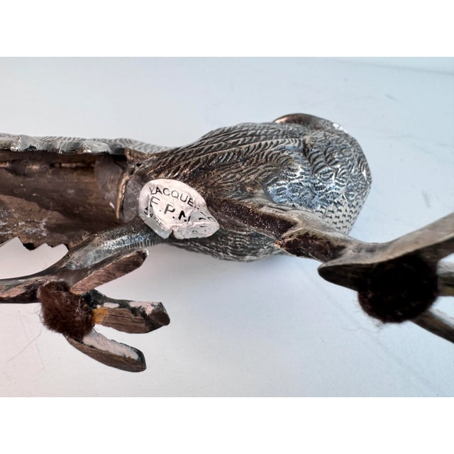 Contemporary Silver Pheasant Figures, a Pair For Sale - Image 4 of 9