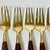1950s Vintage Hollywood Regency Chinoiserie Appetizer-Dessert Brass & Rosewood Forks - Set of 8 For Sale - Image 4 of 10