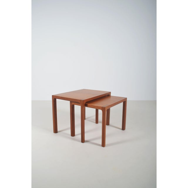 Brown Danish Nesting Tables by Kai Kristiansen for Vildbjerg Møbelfabrik, 1960s, Set of 2 For Sale - Image 8 of 8