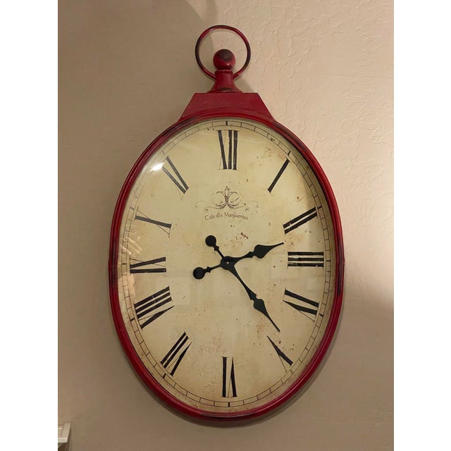 Large Vintage Metal Pocket Watch Frame French Cafe Wall Clock Cafe Des