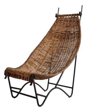 Wrought Iron and Rattan Chair, 1950s