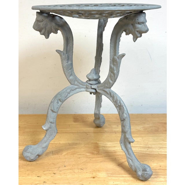 Pair Aesthetic Movement Cast Iron Garden Tabourets / Tables Possibly J.W. Fiske For Sale In West Palm - Image 6 of 14