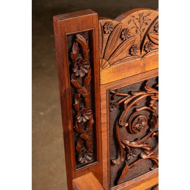 Late 19th Century Late 19th-Century Gothic Revival Carved Wood Wainscot Armchair For Sale - Image 5 of 12