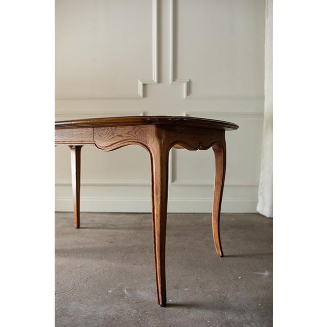 Wood Vintage French Provincial Henredon Dining Table With Leaf For Sale - Image 7 of 17