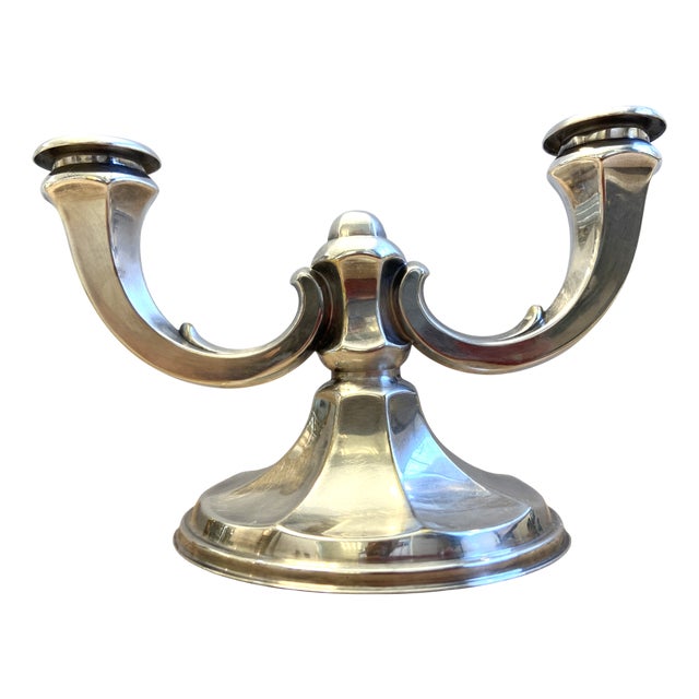 Art Deco Candleholder in Silver Plated from Wilhelm Wolff, Germany, 1930s For Sale