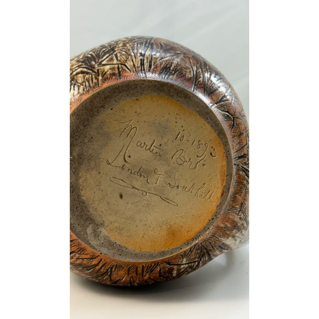 Rare 1893 Martin Brothers London & Southall Pottery Pitcher Wally Birds For Sale - Image 13 of 17