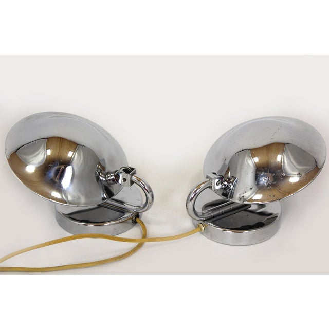 Bauhaus Style Chrome Bedside Table Lamps from Napako, Former Czechoslovakia, 1930s, Set of 2 For Sale - Image 14 of 18