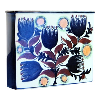 Vintage Danish Modern Royal Copenhagen Rectangular Vase by Berte Jessen For Sale