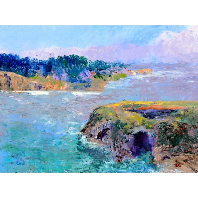 Beautiful seascape of the rocky California coast by Carmel plein air painter Muriel Emily Goodfield (American, 20th...