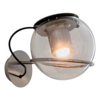 The Globe Wall Lamp in Clear Blown Glass by Joe Colombo for Oluce For Sale