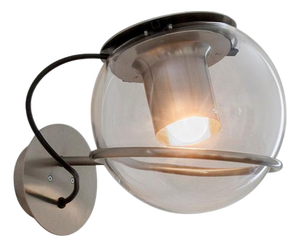 The Globe Wall Lamp in Clear Blown Glass by Joe Colombo for Oluce