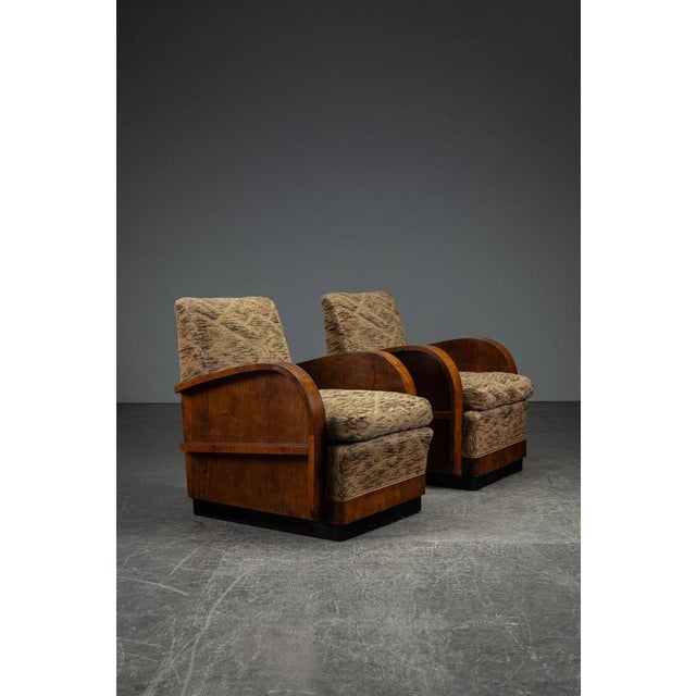 Brown Art Deco Armchairs, 1930s, Set of 2 For Sale - Image 8 of 13