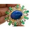 Bochic "Orient" Diamond, Sapphire & Emerald Ring Set In 18K Gold & Silver For Sale - Image 16 of 18