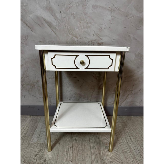 Vintage Metal Bedside Table, 1980 For Sale - Image 4 of 12