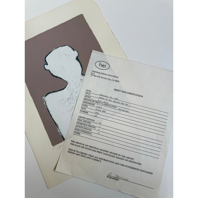 1991 E. J. Gold “Faces of War” Serigraph Print Series One #6 For Sale In Seattle - Image 6 of 6