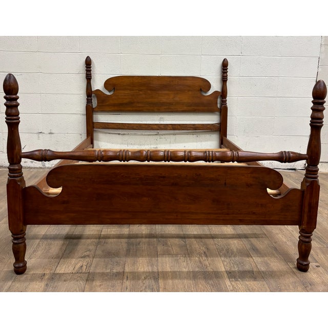 Traditional Vintage Full Size Duncan Phyfe Style Traditional Low Poster Bed For Sale - Image 3 of 11