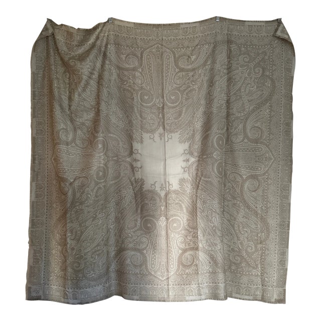 Large Star Silk Wool Beige Throw For Sale