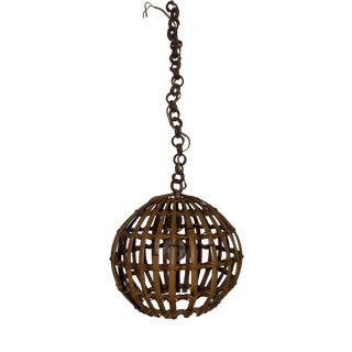 Vintage Pendant Light in Bamboo, 1920 For Sale