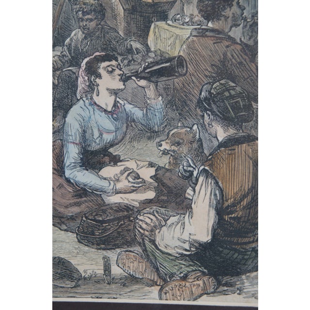Late 19th Century Antique Fair of St Cloud Near Paris Hand Colored Engraving For Sale - Image 5 of 9