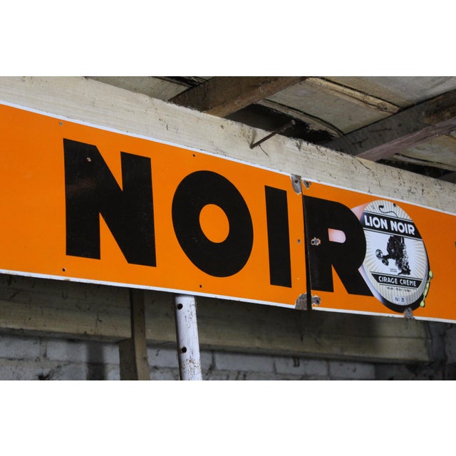 This BLACK LION triptych enamel sign is an exceptional collector's item, impressive in size and very rare. Despite some...