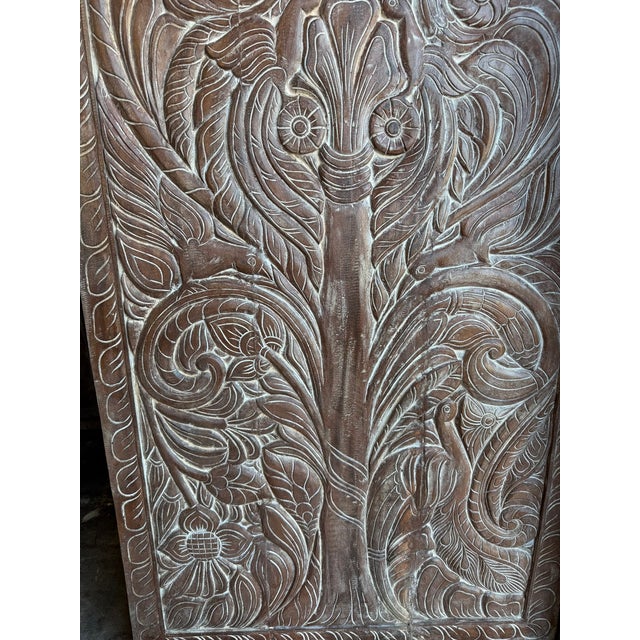 Infuse your home with spiritual symbolism and timeless craftsmanship with this Kalpavriksha Tree of Life carved wood door....