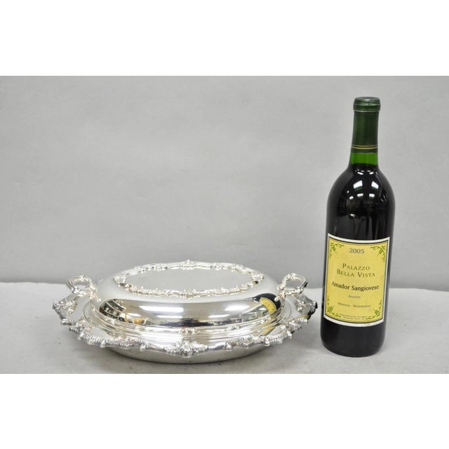 Vintage Victorian Silver Plated Covered Vegetable Serving Dish with Removable Divided Glass Liner. Circa Mid 20th Century....