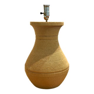 Vintage 1970s Postmodern Gregory Van Pelt Style Corrugated Cardboard Gourd Table Lamp For Sale