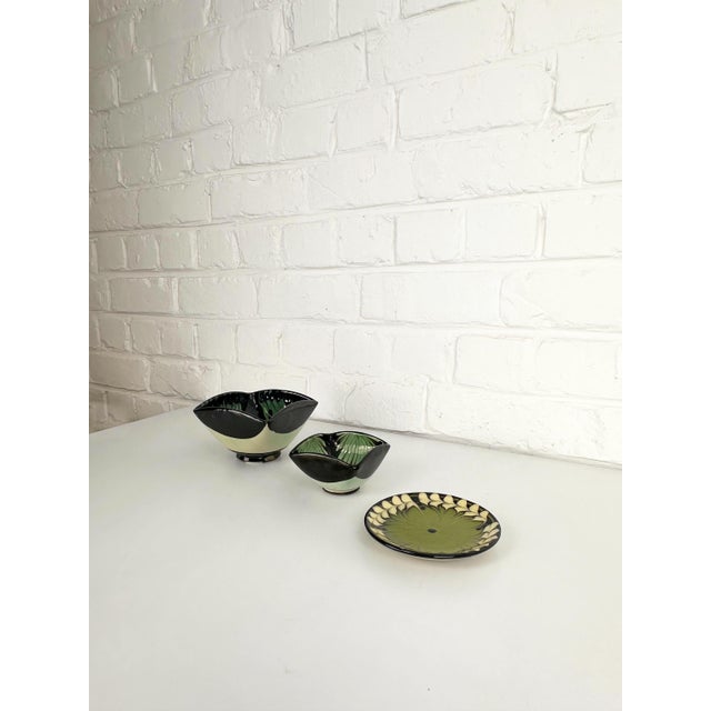 Vintage Danish Ceramic Bowls and Dish from Kähler, 1960s, Set of 3 For Sale - Image 9 of 13