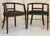Mid-Century Modern Petite Scale Mid-Century Italian Walnut Horseshoe Rail Back Armchairs - A Pair For Sale - Image 3 of 18