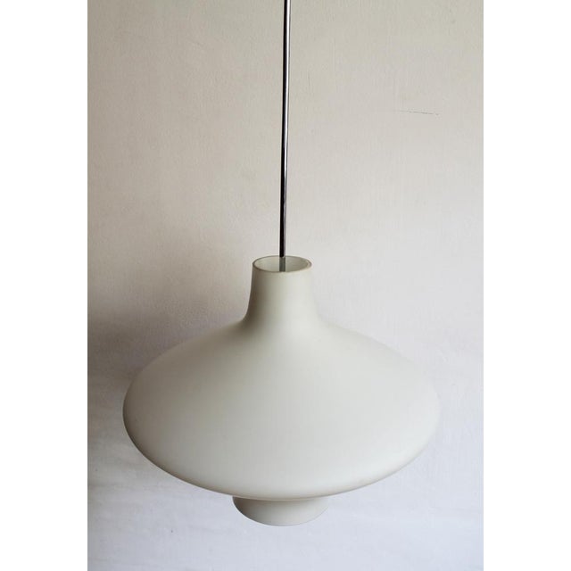 White Opaque Ceiling Lamp, 1960s For Sale - Image 3 of 11