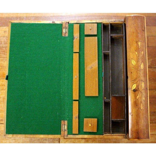 Circa 1860 Swedish Travel or Lap Desk on Custom Made Side Table Stand For Sale - Image 9 of 11